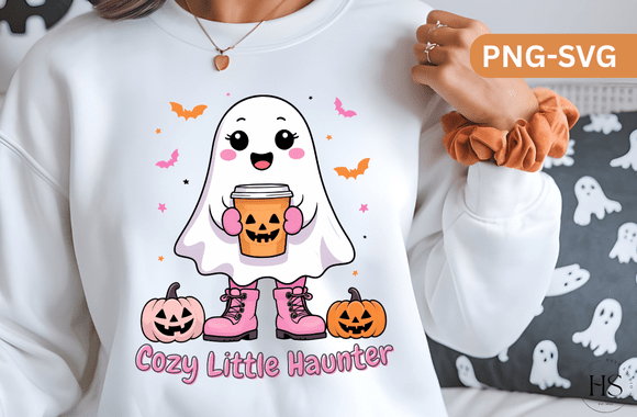 Cozy Little Haunter Cute Halloween Ghost Graphics