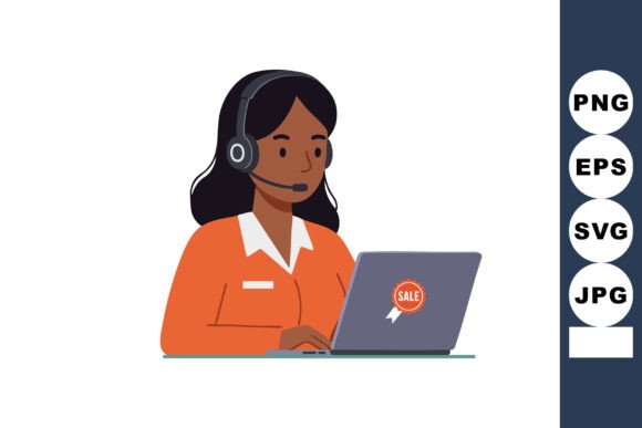 Customer Service Representative Woman Wi Graphics