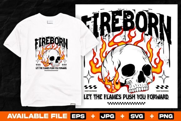 Fireborn Skull Urban Streetwear Design