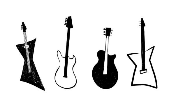Guitars with Grunge Texture Graphics