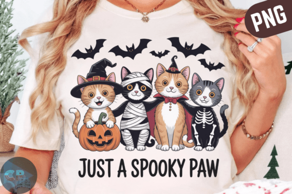 Halloween Cat Just a Spooky Paw PNG Graphics