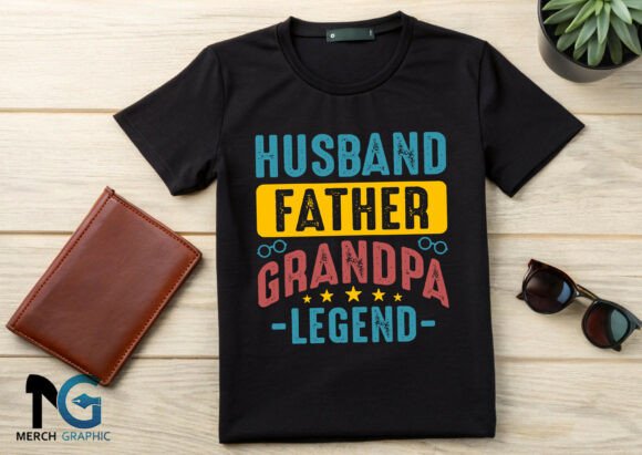 Husband Father Grandpa Legend Vector Graphics
