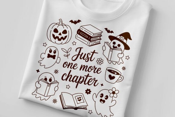 Just One More Chapter Ghost Books Png: Graphics for T-Shirt Designs
