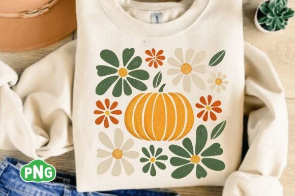 Leopard Pink & Boho Floral Pumpkin PNG for Graphics and T-Shirt Designs