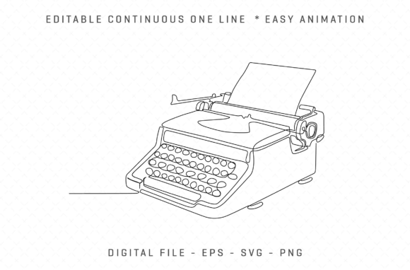 One Line Typewriter with Paper Art
