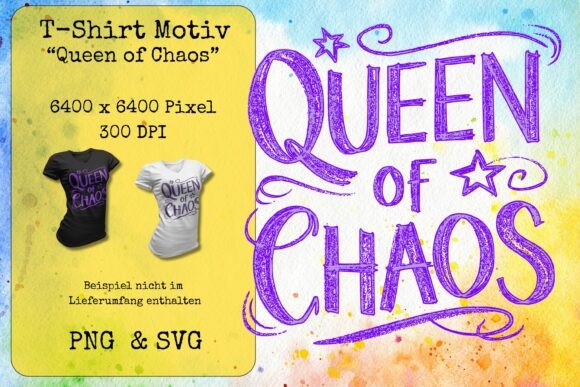 Queen of Chaos Graphics for T-Shirt Designs