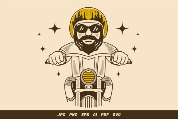 Retro Chopper Rider Illustration