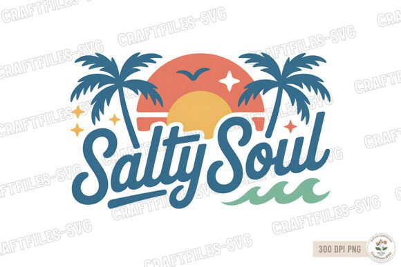 Salty Soul PNG Summer T-Shirt Design