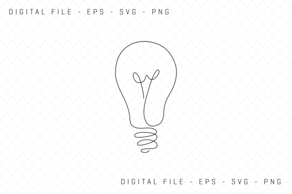 Simple One-Line Drawing of a Light Bulb: Graphics and Illustrations for Local Business