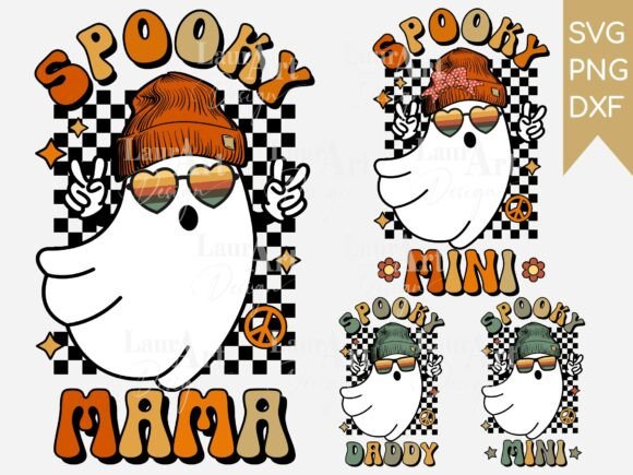 Spooky Mama Spooky Mini Spooky Dad Ghost Graphics