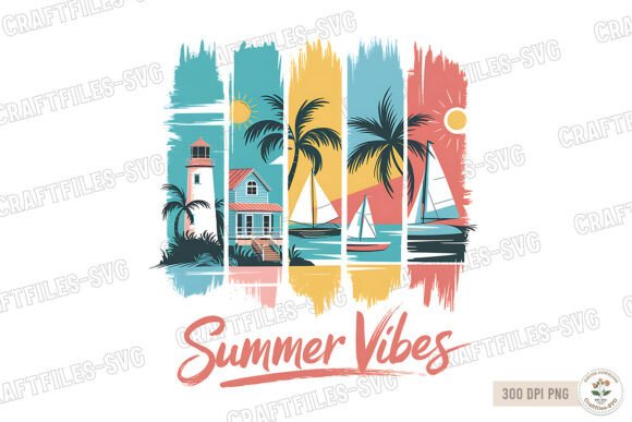 Summer Vibes PNG T-Shirt Design