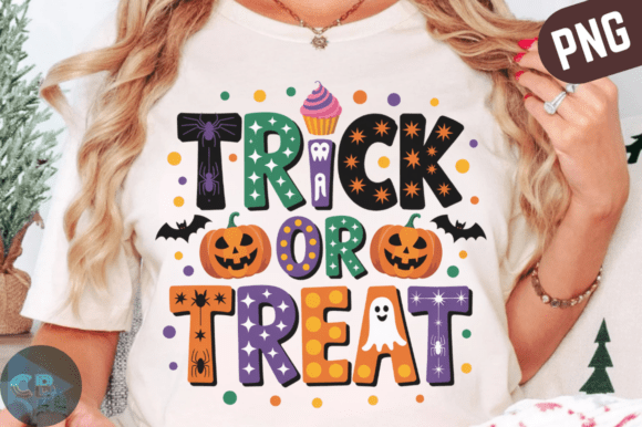 Trick or Treat Halloween Ghost Pumpkin PNG Graphics