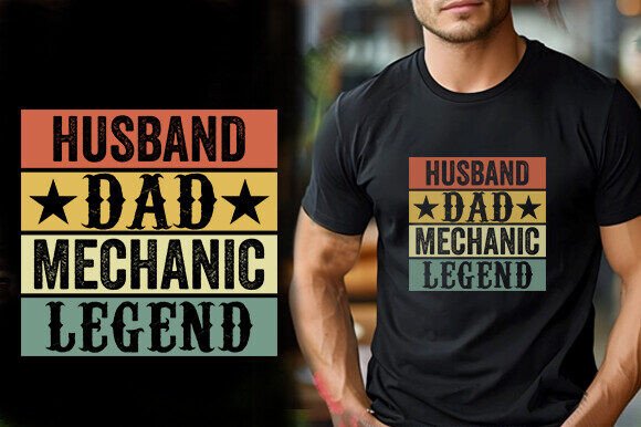 VINTAGE HUSBAND DAD MECHANIC LEGEND TSHI